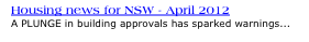 Housing news for NSW -